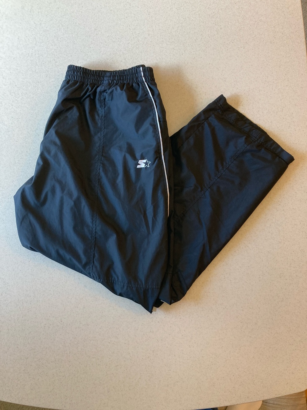 STARTER Black Mesh Lined Track Pants Men Size XL